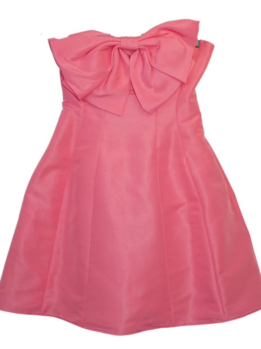 Mac Duggal Pink Strapless Bow Fit & Flare Mini Dress